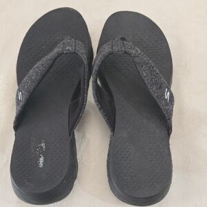 Black Flip Flops with Logo